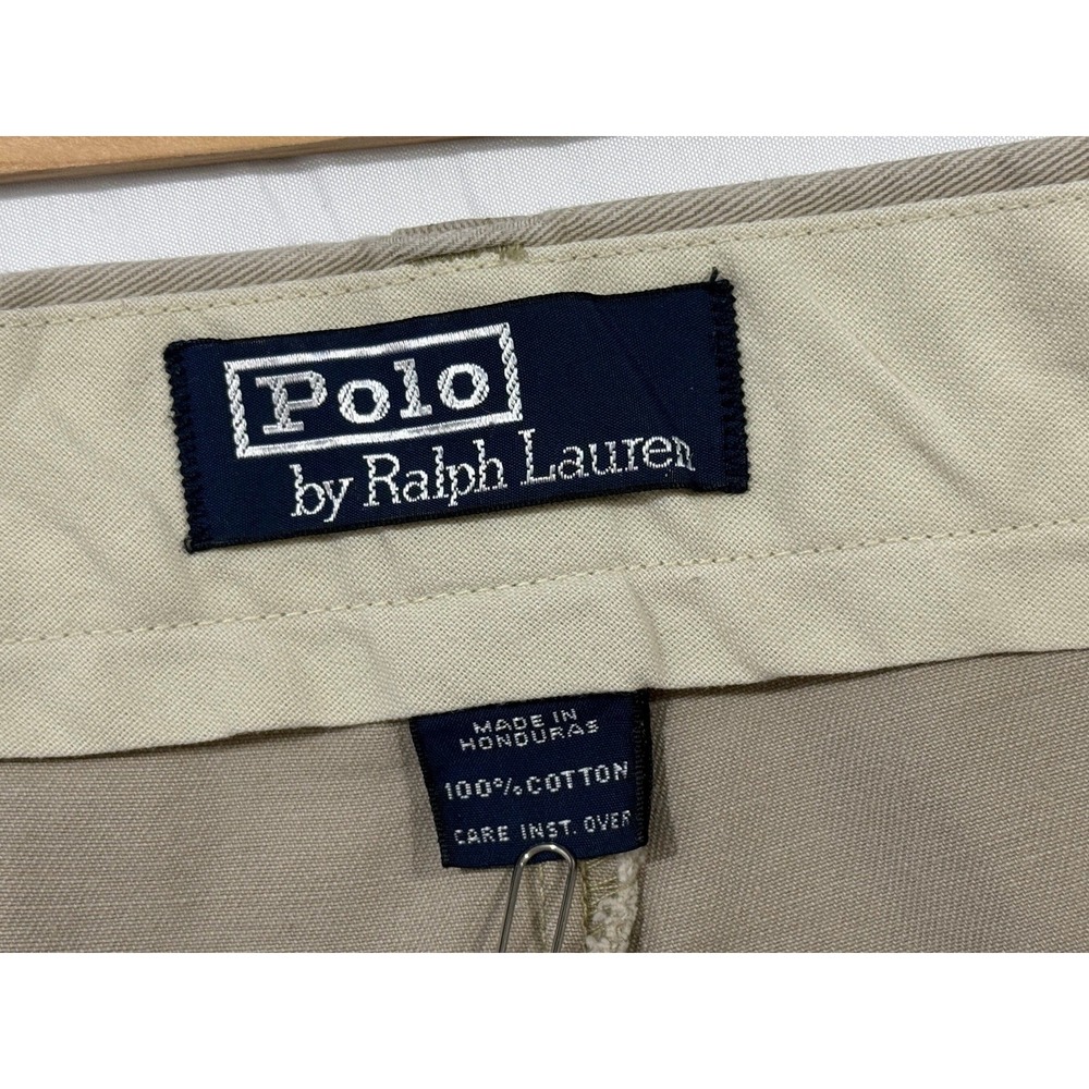 Polo Ralph Lauren Chino Pants Mens Size 38x35 Pleated Tan 100% Cotton‎ - Picture 8 of 15